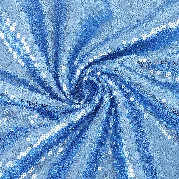 Eternal Beauty Sequin Backdrop Curtains, 2x8 Ft-2 Panels Baby Blue Back Drop for Shimmer Photography Party Wedding Birthday Decor