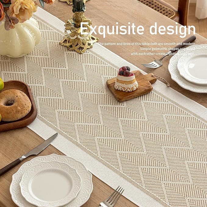 Table Runners 63 Inches,Waterproof Boho Table Runner with Tassel Fringe,Table Runner for Party Coffee Table