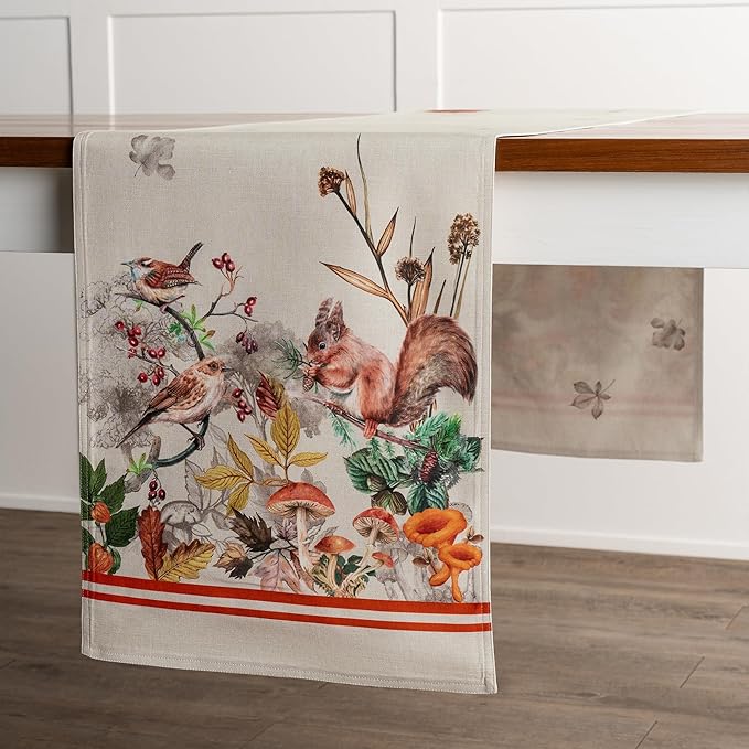 Maison d' Hermine Table Runner 100% Cotton Double Layer Table Runners 72 inches Long for Thanksgiving Christmas Decorations Home Kitchen Dining Party Wedding (Recolte, 14.5" x 72")