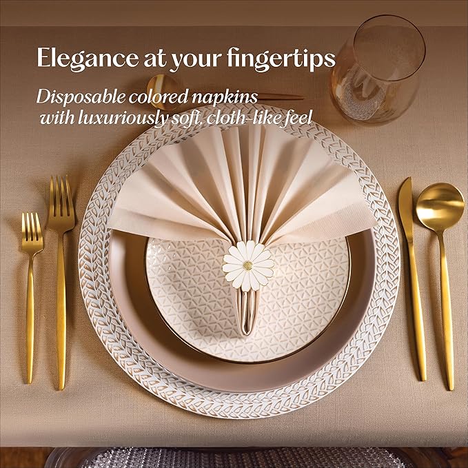 200-Pack Disposable Linen-Feel Red Napkins, 12" x 17" Cloth-Like Paper Dinner Napkins For Wedding, Bathroom, Party Or Event