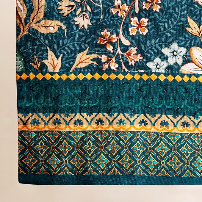 Maison d' Hermine Table Runner 100% Cotton Single Layer Table Runners 72 inches Long for Thanksgiving Christmas Decorations Home Kitchen Dining Party Wedding (Luxury Loft - Dark Teal, 14.5" x 72")
