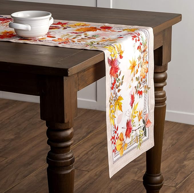 Maison d' Hermine Table Runner 100% Cotton Single Layer Table Runners 48 inches Long for Thanksgiving Christmas Decorations Home Kitchen Dining Party Wedding (Amarante, 14.5" x 48")