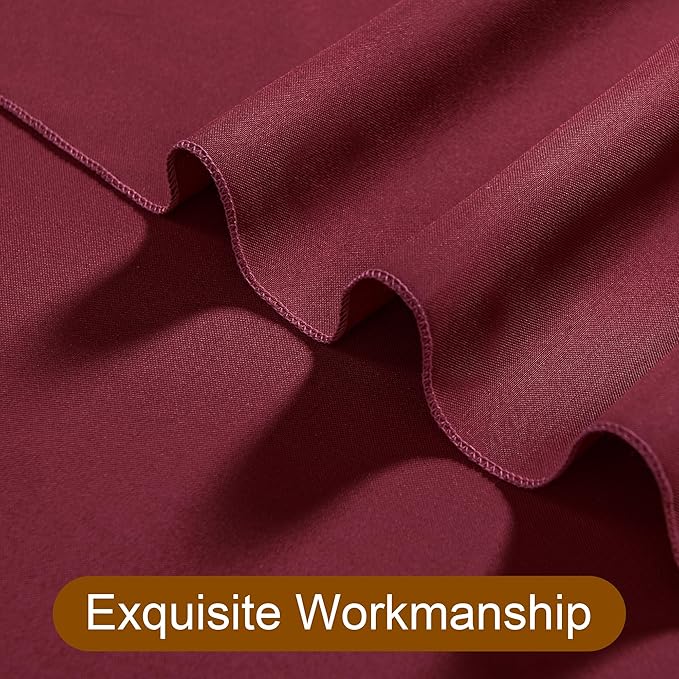 DWCN 10x7 FT Burgundy Backdrop Curtains for Parties, Photography Backdrop Drapes with Rod Pockets for Wedding Decorations Stage Birthday Family Gatherings, 2 Panels 5ft x 7ft