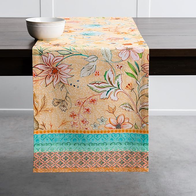 Maison d' Hermine Table Runner 100% Cotton Double Layer Table Runners 72 inches Long Decorative for Home Kitchen Dining Party Wedding Bridal Shower Spring Summer (Luxury Loft – Peach, 14.50" x 72")
