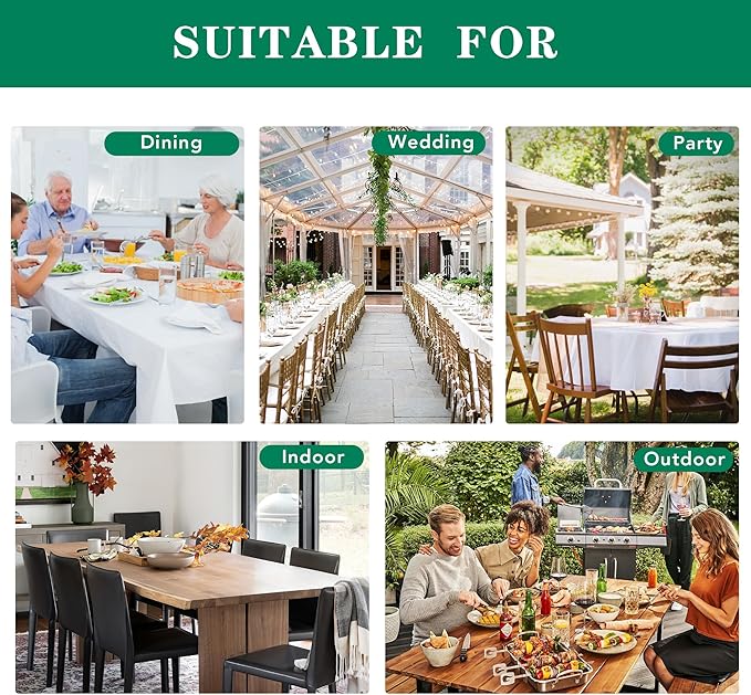 Biscaynebay Textured Fabric Square Tablecloths 90x90 Inches, Navy Water Resistant Card Table Cloth Folding Table Cover for Dining, Kitchen, Wedding and Parties etc. Machine Washable