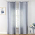 Vision Home Chambray Blue Pinch Pleated Semi Sheer Curtains Textured Light Filtering Window Curtains 95 inch for Living Room Bedroom Rayon Blended Blue Pinch Pleat Drapes with Hooks 2 Panels 40"Wx95"L