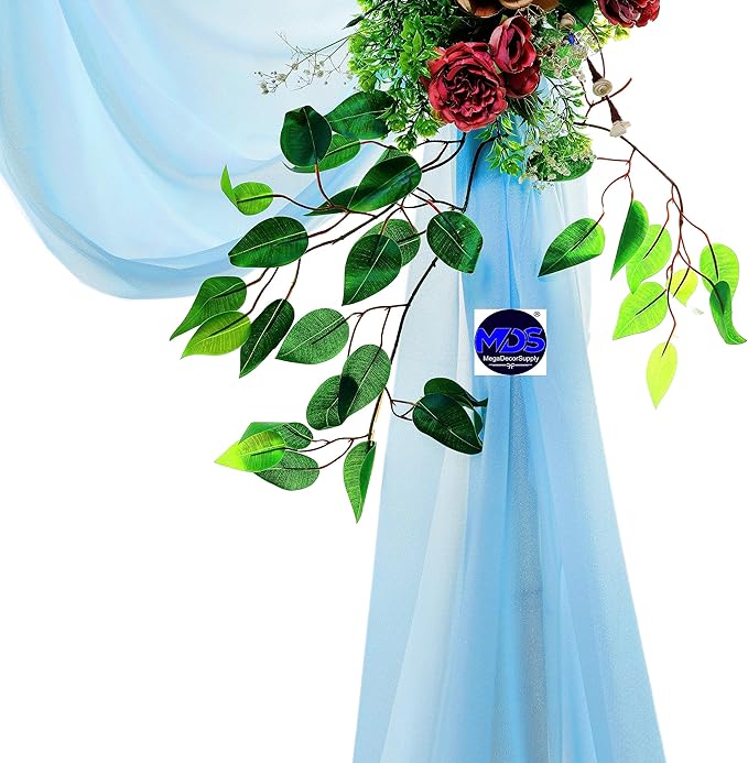 MDS Halloween Chiffon Draping Fabric - 1 Panel, 30" Wide x 75ft Long - Sheer Spooky Arbor & Canopy Drapery for Haunted House Backdrops, Party Ceilings, DIY Costumes & Themed Events - Turquoise