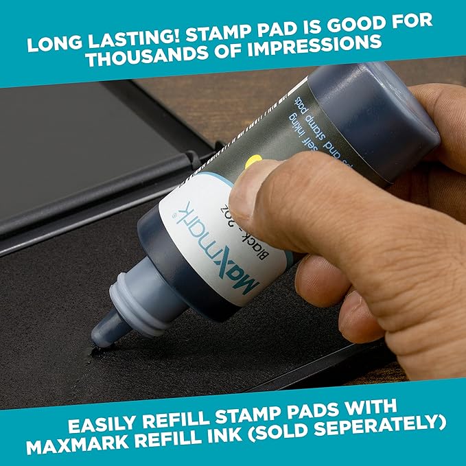 MaxMark Large Premium Light Blue Ink Stamp Pad - 3.5" x 6.25" - Quality Felt Pad