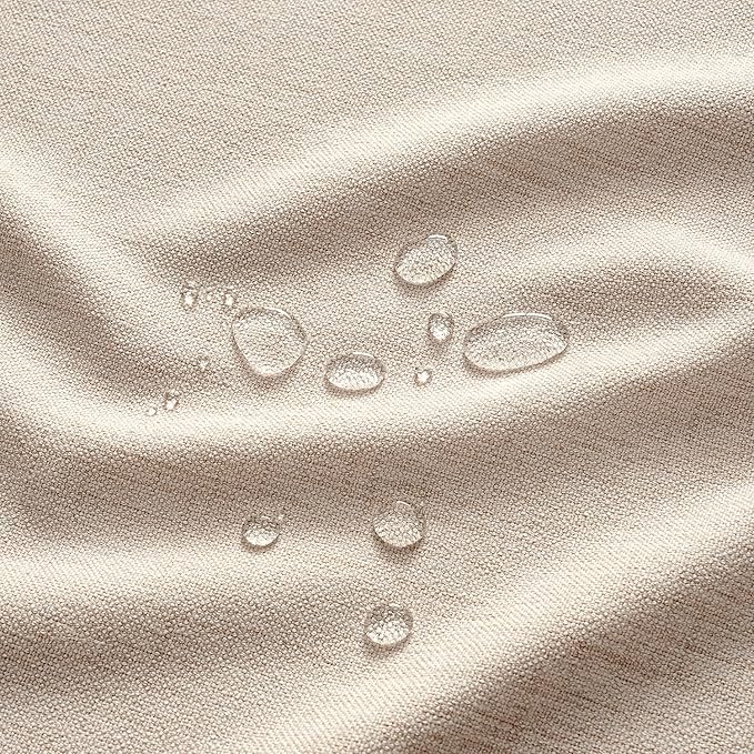 MIULEE Ivory-Black Linen Tablecloth 60x104 Inch Rectangle Table Cloth Waterproof,Stain Resistant & Wrinkle Resistant for Dining Party Wedding