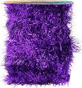 Mandala Crafts Purple Tinsel Garland - Thin Metallic Foil Glitter Mini Garland for Christmas Tree, Party, Wedding Decor, and Holiday Decorations