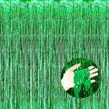 4 Pack Green Foil Fringe Curtain Backdrop, 3.28Ft x 8.2Ft Metallic Tinsel Foil Fringe Streamer Curtains for Photo Booth Props Decor Party Supplies