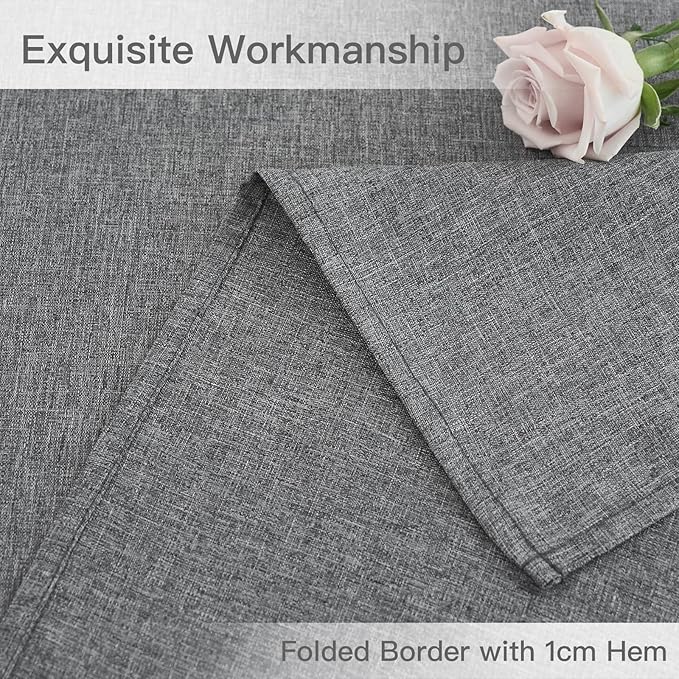 maxmill Square Linen Textured Tablecloth Waterproof Spillproof Wrinkle Free Slubby Textured Table Cloth for Dinner and Party Washable Wipeable Fabric Table Cover Decoration, 60 x 60 Inch, Dark Grey
