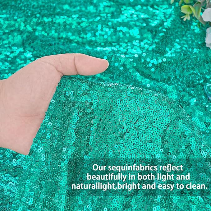 Tablecloth Birthday Party Decorations: 50x80 Inch Sequin Tablecloth Lake Green Drapes Glitter Fabric Wedding Ocean Mermaid Events Table Overlay