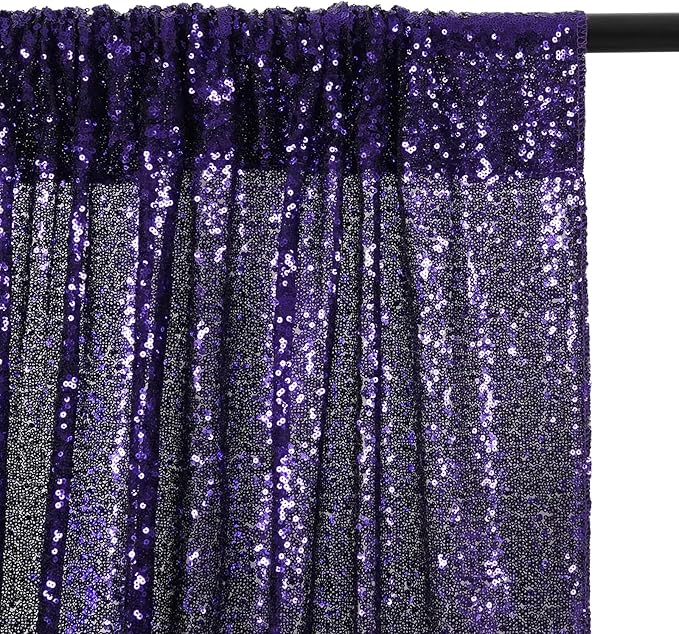 Eternal Beauty Purple Sequin Backdrop, 5x7 Ft Halloween Glitter Background Curtains for Shimmer Photography Party Wedding Birthday Back Drop Decor