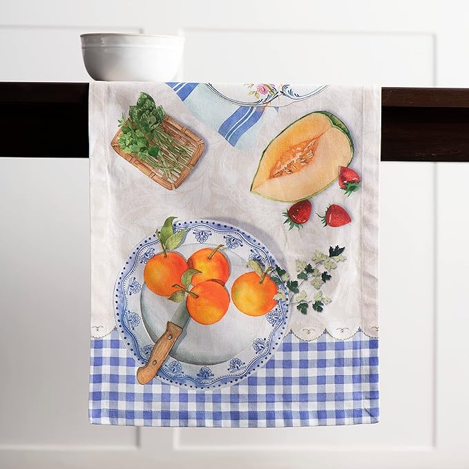 Maison d' Hermine Table runner 100% Cotton Single Layer Table Runners 108 inches long Decorative for Home Kitchen Dining Party Baby Shower Wedding Bridal Shower Spring Summer (Gourmand, 14.50" x 108")