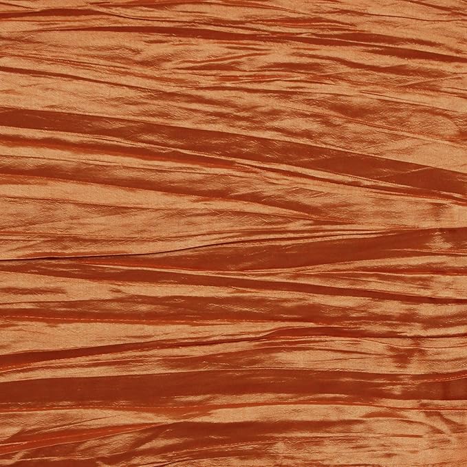 YOUR CHAIR COVERS - 90 x 156 inch Rectangular Crinkle Taffeta Tablecloth - Burnt Orange, Rectangle Table Linens for 8 ft Rectangular Tables, Wedding Crushed Table Cloth