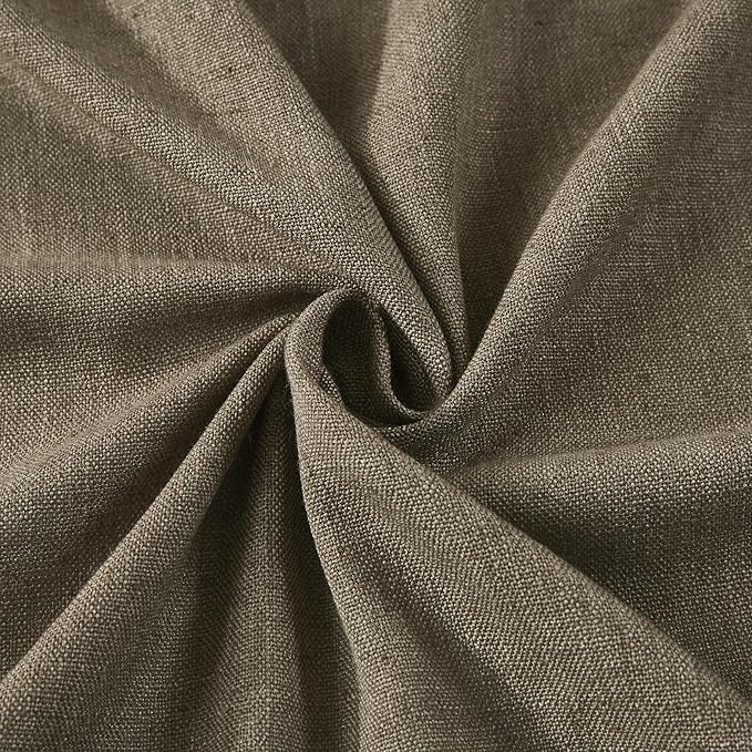 Vision Home Brown Pinch Pleated Semi Sheer Curtains Textured Linen Blended Light Filtering Window Curtains 112 inch for Living Room Bedroom Pinch Pleat Drapes with Hooks 2 Panels 40" Wx112 L