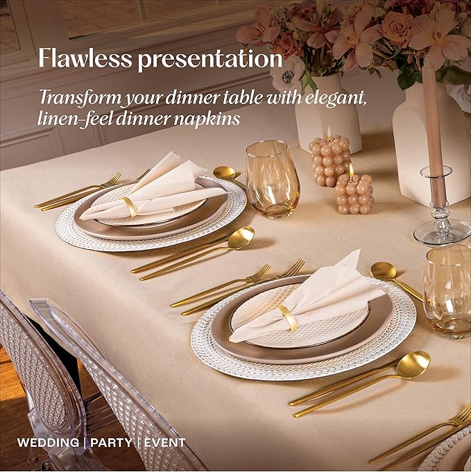 200-Pack Disposable Linen-Feel Red Napkins, 12" x 17" Cloth-Like Paper Dinner Napkins For Wedding, Bathroom, Party Or Event