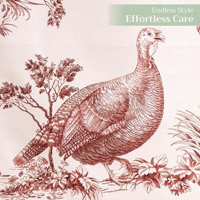 Maison d' Hermine Table Runner 100% Cotton Single Layer Table Runners 72 inches Long for Thanksgiving Christmas Decorations Home Kitchen Dining Party Wedding (Holy Jouy - Brown, 14.5" x 72")