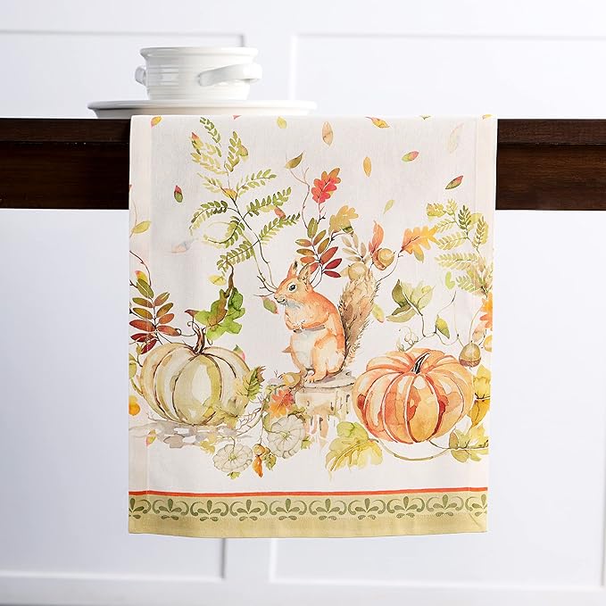 Maison d' Hermine Table Runner 100% Cotton Single Layer Table Runners 72 inches Long for Thanksgiving Christmas Decorations Home Kitchen Dining Party Wedding (Pumpkin Passion, 14.5" x 72")