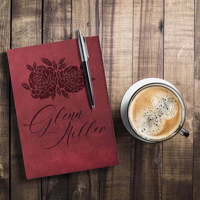 Personal Leather Journal Notebooks | 12 Design, 9 Color - Gray | Journal for Women, Men - Custom Notebook to Write in - Diary for Girls, Women - Personalized Gift Idea for Girl, Boy, Mom and Dad