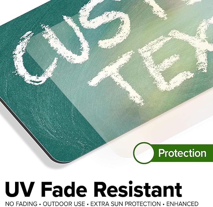 Custom Sign, Custom Street Sign, 11 Font Colors, 13 Font Styles, 4 Hole Options, 22 Sizes, 6x12 Inches, Rust Free DiBound, Fade Resistant, Made in USA by My Sign Center (Chalkboard Green)