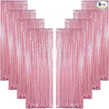 ShinyBeauty Rose Pink Backdrop 2FTx8FT Sequin Backdrops 8 Panels Photo Backgrounds Shimmer Background Sparkly Curtains 16Ftx8FT for Birthday Wedding Party Decor
