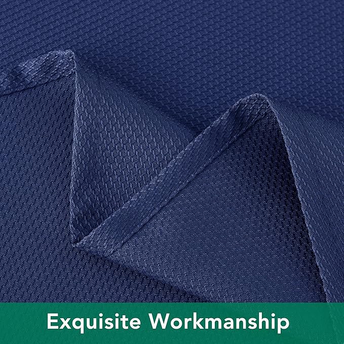 Biscaynebay Textured Fabric Tablecloths 70x120 Inches Rectangular, Navy Water Resistant Tablecloths for Dining, Kitchen, Wedding and Parties etc. Machine Washable