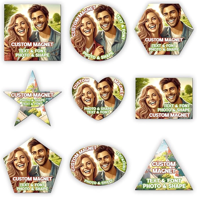 KETABAO – 12" Star Magnetic Photo Magnet for Refrigerators, Storage Cabinets and Cars – Customized Gifts for Office and Home