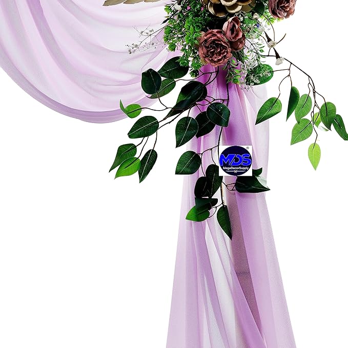 MDS Halloween Chiffon Draping Fabric - 2 Panel, 30" Wide x 100ft Long - Sheer Spooky Arbor & Canopy Drapery for Haunted House Backdrops, Party Ceilings, DIY Costumes & Themed Events - Orchid