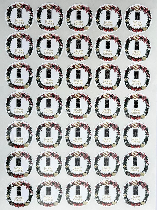 Custom Stickers for Weddings, Birthdays & Businesses - Personalized Labels with Your Logo - Waterproof, Fade and Heat Resistant - Pack of 100-1000 (Wreath D, 3.5 Inch)