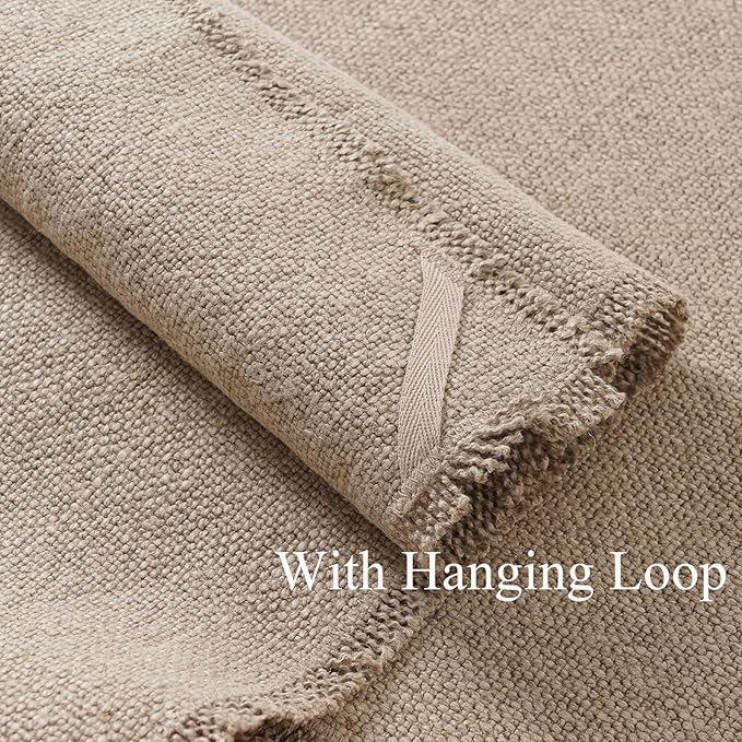 100% Pure Linen Placemats Set of 4 - 13 x 19 Inch Super Thick Noble Dining Table Place Mat for Wedding, Parties, Everyday, Holidays, Indoor Outdoor (4PCS, Linen)