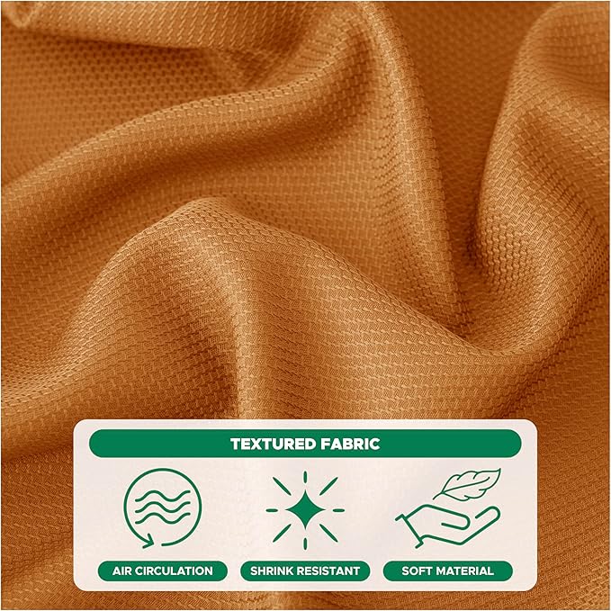 Biscaynebay Fall Tablecloth Textured Fabric Square Tablecloths 60x60 Inch, Bronze Thanksgiving Autumn Harvest Water Resistant Fabric Tablecloths for Kitchen, Dining, Wedding, Parties Machine Washable