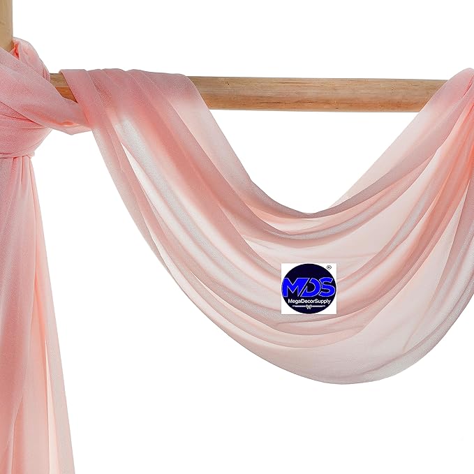 MDS Halloween Chiffon Draping Fabric - 1 Panel, 30" Wide x 50ft Long - Sheer Spooky Arbor & Canopy Drapery for Haunted House Backdrops, Party Ceilings, DIY Costumes & Themed Events - Dusty Rose