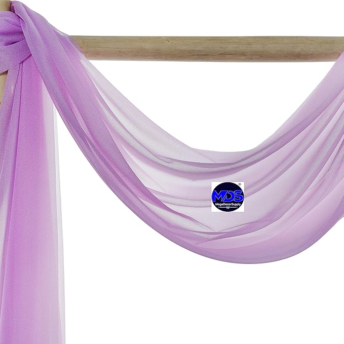 MDS Halloween Chiffon Draping Fabric - 2 Panel, 30" Wide x 20ft Long - Sheer Spooky Arbor & Canopy Drapery for Haunted House Backdrops, Party Ceilings, DIY Costumes & Themed Events - Orchid