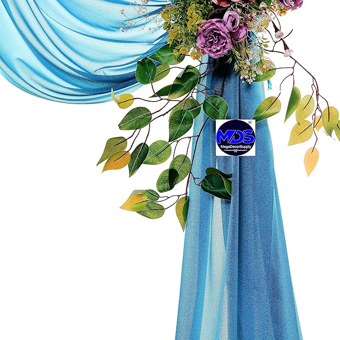 MDS Halloween Chiffon Draping Fabric - 2 Panel, 30" Wide x 40ft Long - Sheer Spooky Arbor & Canopy Drapery for Haunted House Backdrops, Party Ceilings, DIY Costumes & Themed Events - Dark Teal
