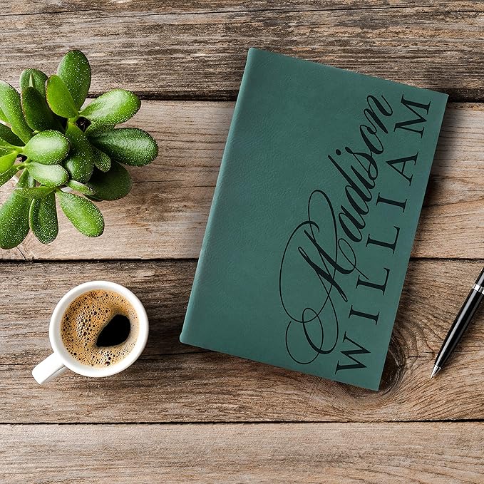 Personal Leather Journal Notebooks | 12 Design, 9 Color - Pink | Journal for Women, Men - Custom Notebook to Write in - Diary for Girls, Women - Personalized Gift Idea for Girl, Boy, Mom and Dad