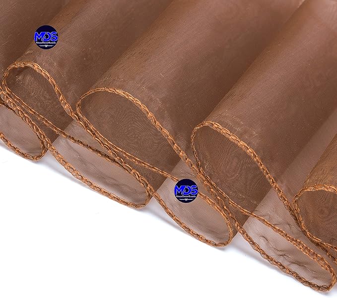 MDS Pack of 250 PCS Organza Chair Sashes Wider Dining Chair Bows Ribbon Tie Back for Wedding Party Birthday Bridal Shower Reception Event Banquet Home Chair Cover Decoration - Coffee