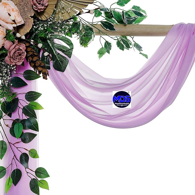 MDS Halloween Chiffon Draping Fabric - 1 Panel, 30" Wide x 50ft Long - Sheer Spooky Arbor & Canopy Drapery for Haunted House Backdrops, Party Ceilings, DIY Costumes & Themed Events - Orchid