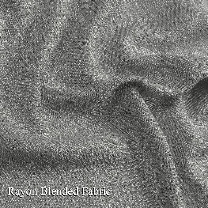 Vision Home Grey Pinch Pleated Semi Sheer Curtains Textured Light Filtering Window Curtains 102 inch for Living Room Bedroom Rayon Blend Charcoal Grey Pinch Pleat Drapes with Hooks 2 Panels 40"Wx102"L