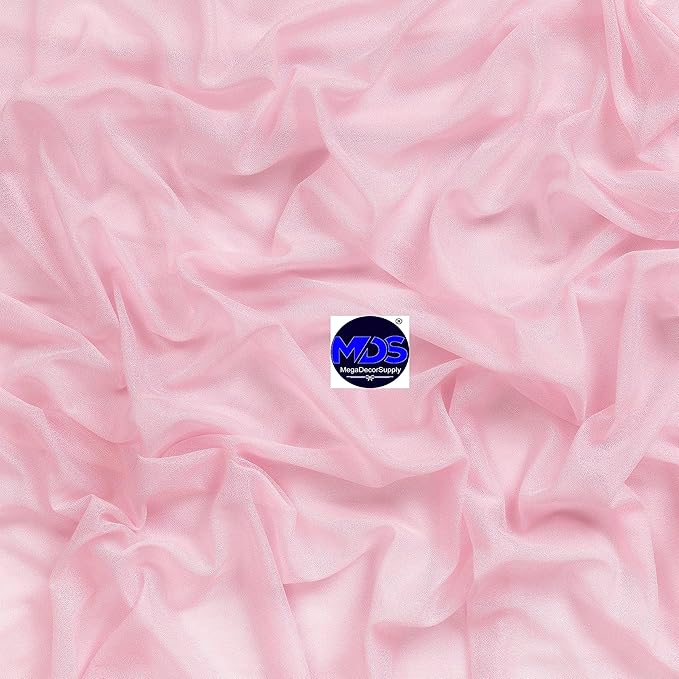 MDS Halloween Chiffon Draping Fabric - 1 Panel, 30" Wide x 30ft Long - Sheer Spooky Arbor & Canopy Drapery for Haunted House Backdrops, Party Ceilings, DIY Costumes & Themed Events - Blush Pink