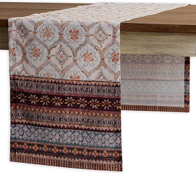 Maison d' Hermine Table Runner 100% Cotton Single Layer Table Runners 36 inches Long for Thanksgiving Christmas Decorations Home Kitchen Dining Party Wedding (Fair Isle, 14.5" x 36")