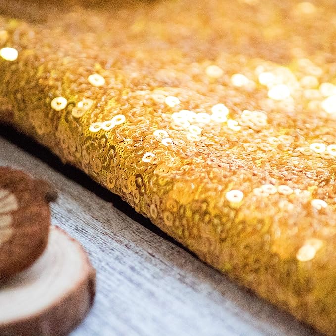 JYFLZQ Gold Sequin Backdrop Curtains 10ft x 10ft 1 Panel Glitter Photo Booth Backdrops Sparkly Photography Background Drapes for Parties Wedding Bridal Showers