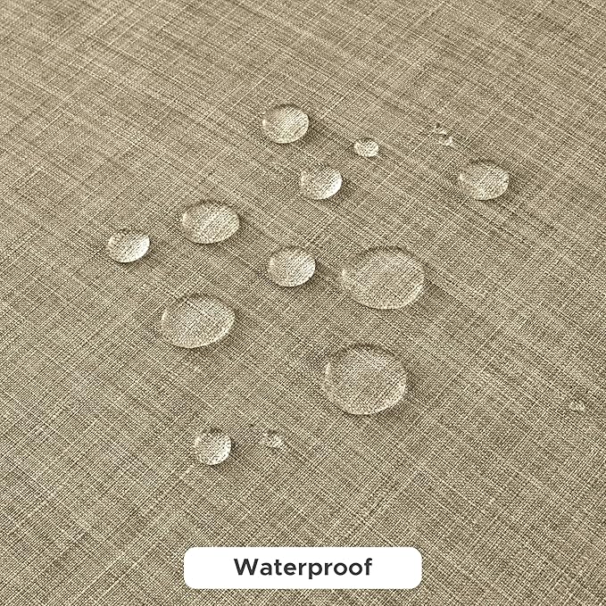 Fitable Faux Linen Tablecloths for Rectangle Tables: Water & Stain Resistant Farmhouse Table Cloth, Washable Burlap Textured Table Covers for Kitchen Dining Party(2 Pack, 60x102 Inch, Khaki)