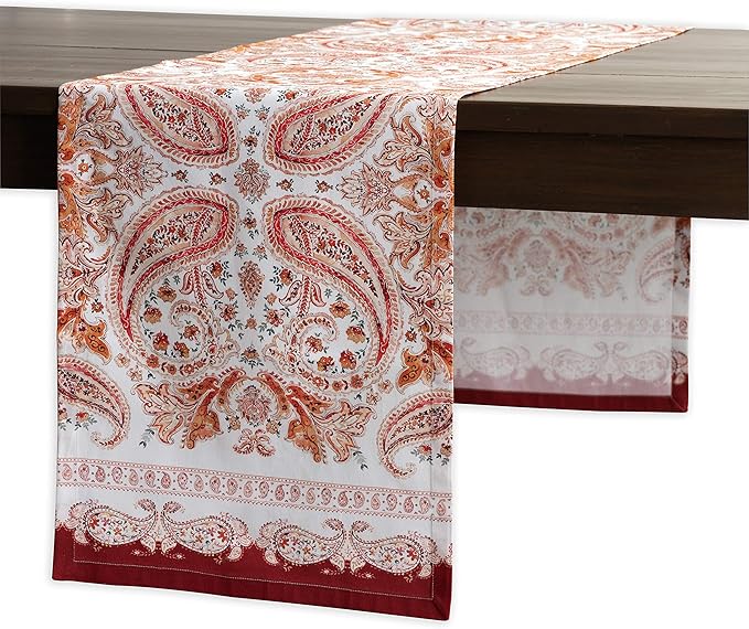 Maison d' Hermine Table Runner 100% Cotton Single Layer Table Runners 60 inches Long for Thanksgiving Christmas Decorations Home Kitchen Dining Party Wedding (Orient, 14.5" x 60")