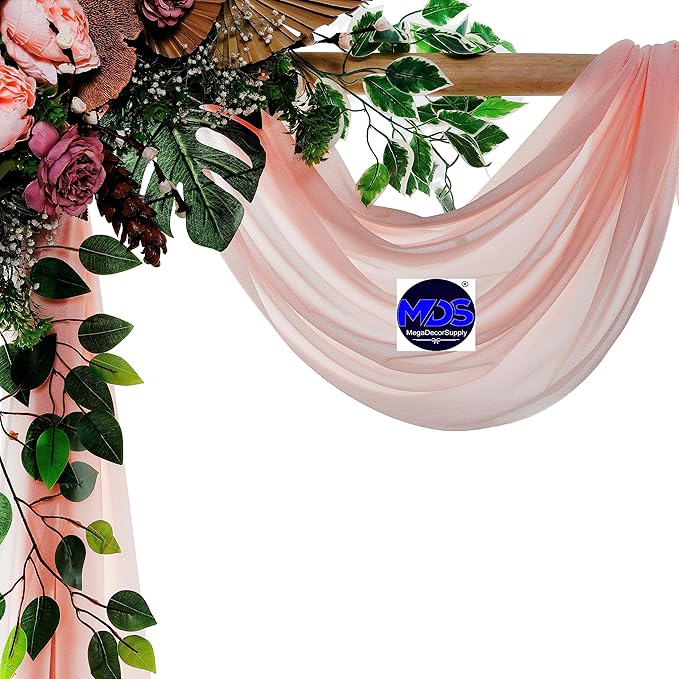 MDS Halloween Chiffon Draping Fabric - 1 Panel, 30" Wide x 20ft Long - Sheer Spooky Arbor & Canopy Drapery for Haunted House Backdrops, Party Ceilings, DIY Costumes & Themed Events - Dusty Rose