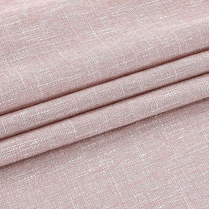 Vision Home Pink Pinch Pleated Semi Sheer Curtains for Girls Bedroom Living Room Textured Light Filtering Window Curtains 84 inch Rayon Blended Pinch Pleat Pink Drapes with Hooks 2 Panels 40" Wx84 L