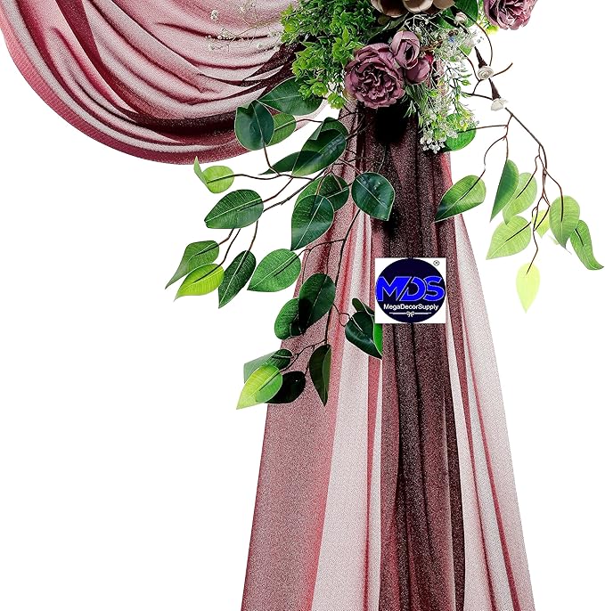 MDS Halloween Chiffon Draping Fabric - 2 Panel, 30" Wide x 30ft Long - Sheer Spooky Arbor & Canopy Drapery for Haunted House Backdrops, Party Ceilings, DIY Costumes & Themed Events - Burgundy