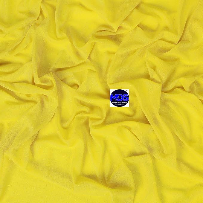 MDS Halloween Chiffon Draping Fabric - 2 Panel, 30" Wide x 30ft Long - Sheer Spooky Arbor & Canopy Drapery for Haunted House Backdrops, Party Ceilings, DIY Costumes & Themed Events - Yellow