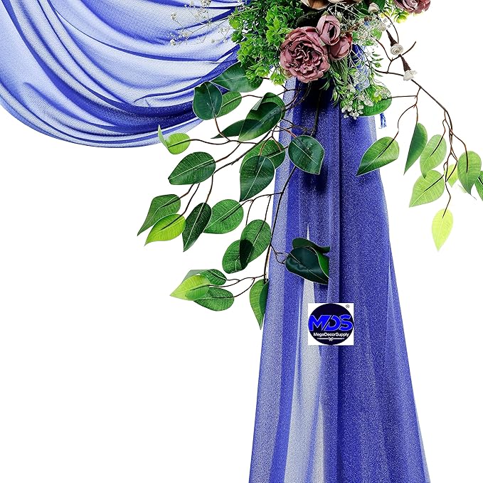 MDS Halloween Chiffon Draping Fabric - 1 Panel, 30" Wide x 40ft Long - Sheer Spooky Arbor & Canopy Drapery for Haunted House Backdrops, Party Ceilings, DIY Costumes & Themed Events - Royal Blue